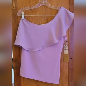 Halogen one shoulder flutter blouse 👚